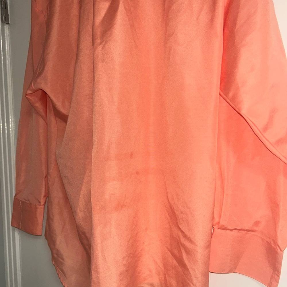Vittorino Dress Shirt Men's Size XL 17-17 1/2 35-36 Orange Long Sleeve - Picture 10 of 11